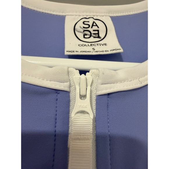 Sage Collective Womens Small Periwinkle Blue Half Zip Racerback Tennis Dress S - Picture 8 of 9